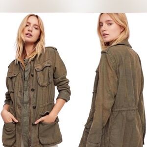 Free people not your brothers surplus jacket army olive green